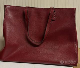 Borsa pelle rosso bordeaux