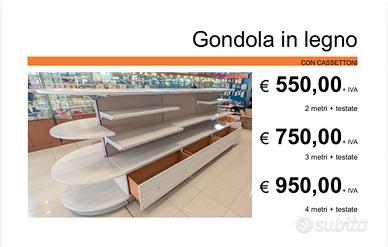 Arredo per negozio gondola, scaffale, vetrina