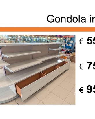 Arredo per negozio gondola, scaffale, vetrina