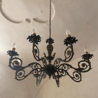 Lampadario vintage anni 50 in ottone