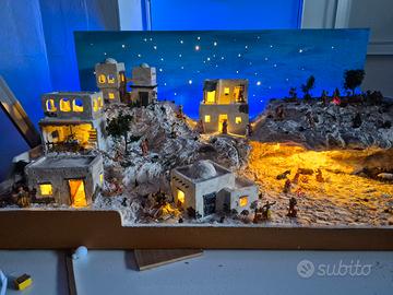 Presepe artigianale completo 87x49x38cm