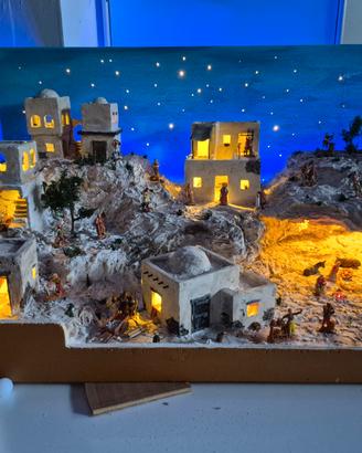 Presepe artigianale completo 87x49x38cm