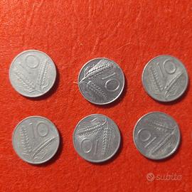 Lotto monete 10 lire olivo spiga anni misti 