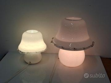 Coppia di Lampade a Fungo in Vetro Soffiato, Desig