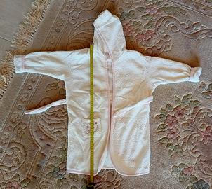 set 2 accappatoi bambina rosa o panna