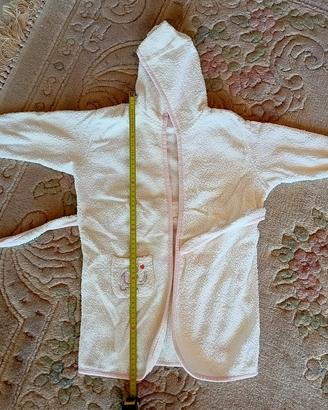 set 2 accappatoi bambina rosa o panna