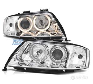 FARI XENON AUDI A6 4B 97-01 ANGEL EYES FONDO CROMA