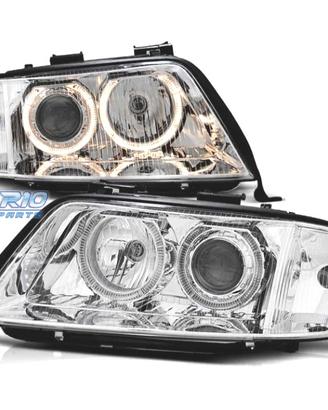 FARI XENON AUDI A6 4B 97-01 ANGEL EYES FONDO CROMA