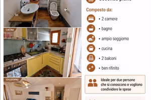 Disponibile appartamento con due camere matrimonia