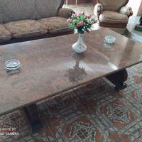 Tavolo con ripiano in marmo per soggiorno / salone