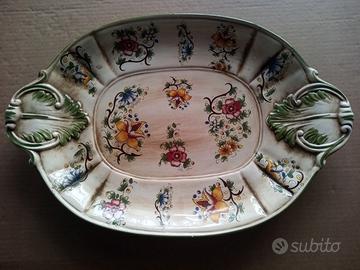 Vassoio Ceramica Capodimonte Ovale con manici