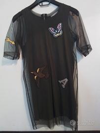 Abito PLEASE stile militare elasticizzato e tulle