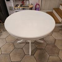 Tavolo Rotondo Allungabile Bianco - Stile Shabby