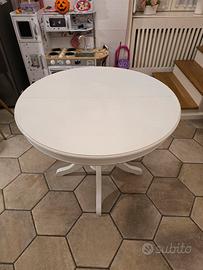 Tavolo Rotondo Allungabile Bianco - Stile Shabby