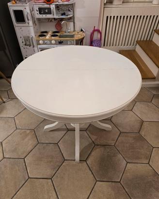 Tavolo Rotondo Allungabile Bianco - Stile Shabby