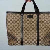 Borsa Gucci GG canvas tote stile vintage beige