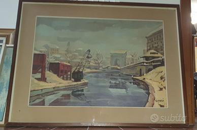 Quadro Sergio Gozzi - Milano il naviglio