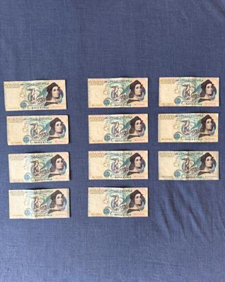 12 banconote 500000 lire (lotto in serie nunerato)