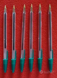 Set di 6 penne BIC di colore verde, nuove