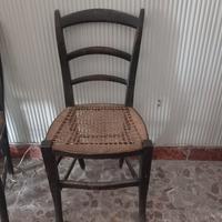 Coppia di sedie siciliane artigianali anni 40/50 
