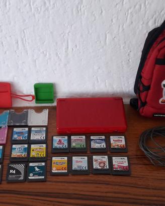 Nintendo DS Lite Rosso caricatore custodie giochi
