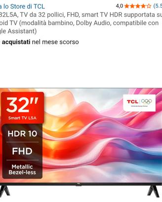 TV TCL 32 pollici FHD
