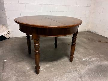 TAVOLO ROTONDO ALLUNGABILE FINE 1800 IN CILIEGIO