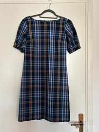 Vestito estivo motivo tartan blu