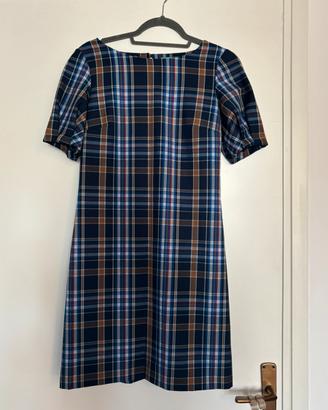 Vestito estivo motivo tartan blu