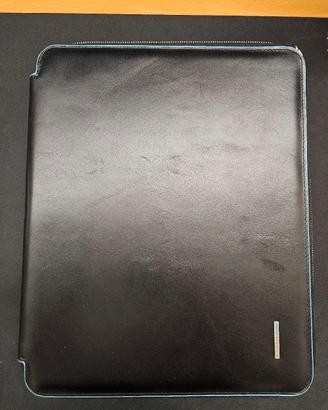 Porta Blocco Piquadro in pelle nero blue square