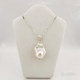 Collana in Argento da Donna con Pendente in Perla