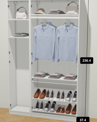 Armadio PAX IKEA 150 cm bianco profondità ridotta