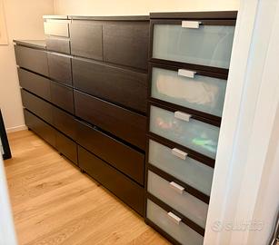 Cassettiere kullen ikea marrone-nero