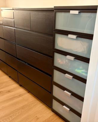 Cassettiere kullen ikea marrone-nero