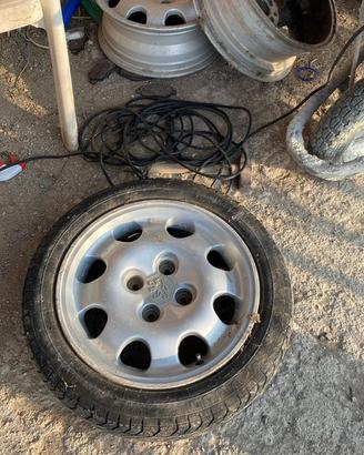 3 cerchi originali peugeot 205 1900 gti + 20 perni