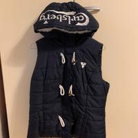 Gilè blu con cappuccio