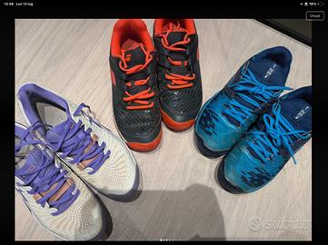 Scarpe da tennis in terra rossa babolat e asics