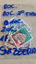 FRANCOBOLLI 80c, 80c 2°tipo, 10c, 20c e un franco