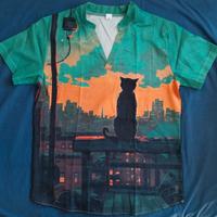 T-shirt gatto skyline sunset