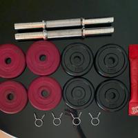 Kit pesi in ghisa e manubri