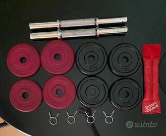 Kit pesi in ghisa e manubri