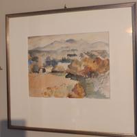 coppia di acquerelli   autore francese