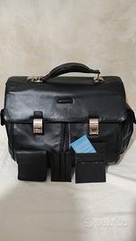 borsa da lavoro Piquadro blu in pelle 