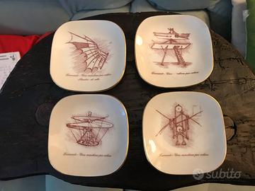 4 PIATTINI ALITALIA "MACCHINE VOLANTI"DI LEONARDO
