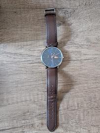 Orologio Lacoste blu  quarzo pelle marrone 