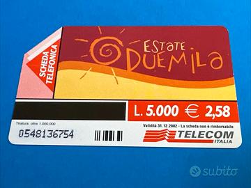 ESTATE DUEMILA VACANZE VIAGGI - TESSERA SCHEDA TEL