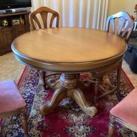 Tavolo legno massello allungabile con 5 sedie