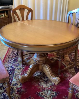 Tavolo legno massello allungabile con 5 sedie