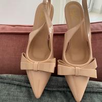 Decolte slingback N.40 cipria in vernice