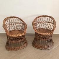 2 sedie per bambini in vimini